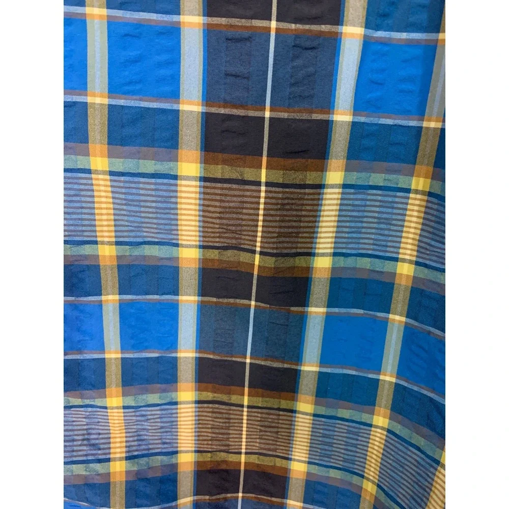The North Face‎ Mens Plaid Short Sleeve Button Up Shirt Blue Yellow L G